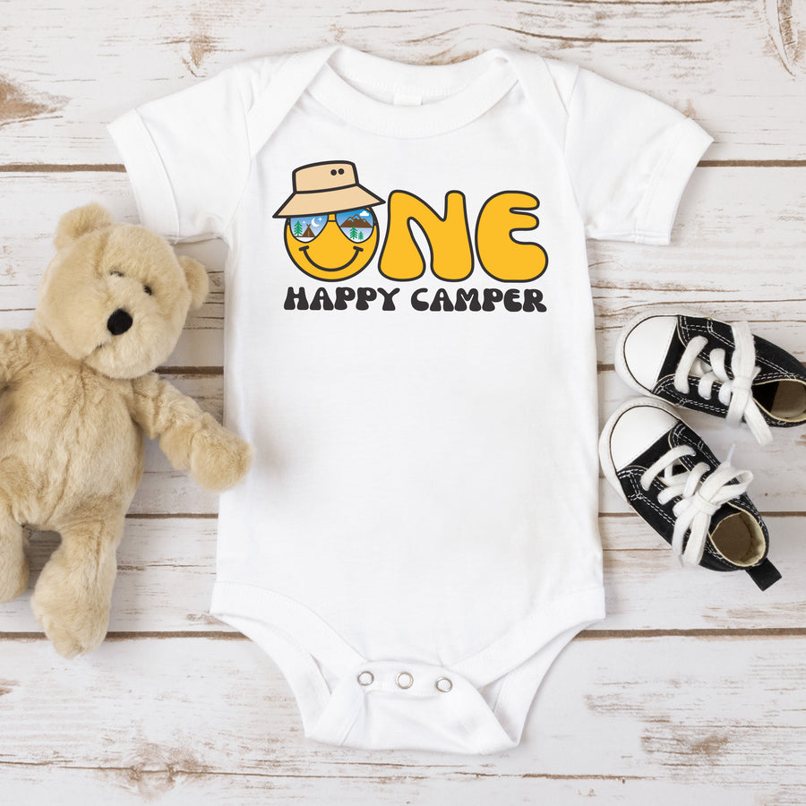 One Happy Camper Personalized 1st Birthday Outfit T-shirt/Bodysuit