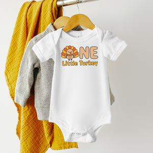 One Little Turkey Personalized 1st Birthday T-shirt/Bodysuit