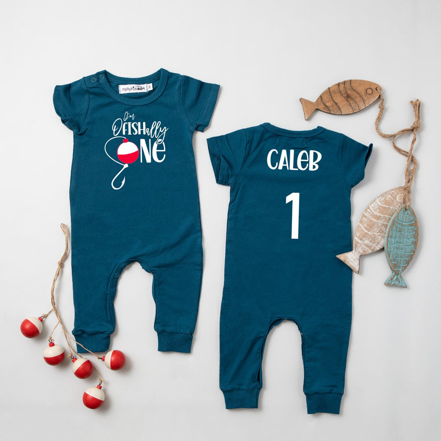 "O'fishally One" Slim Fit 1st Birthday Romper