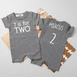 Load image into Gallery viewer, &quot;T is for Two&quot; Shorts Slim Fit 2nd Birthday Romper
