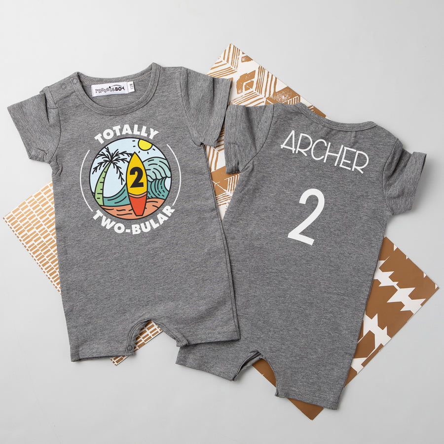 "Totally Two-bular" Personalized 2nd Birthday Shorts Romper