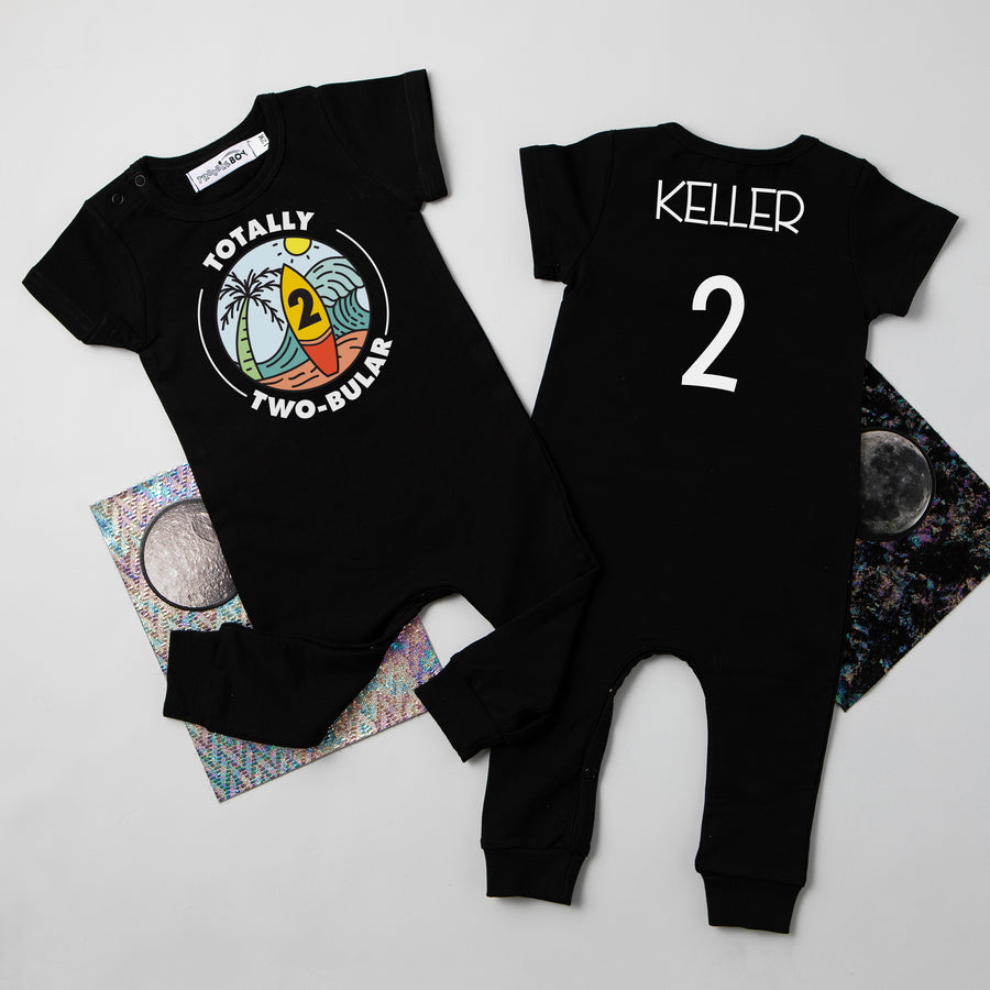 "Totally Two-bular" Slim Fit Short Sleeve 2nd Birthday Romper