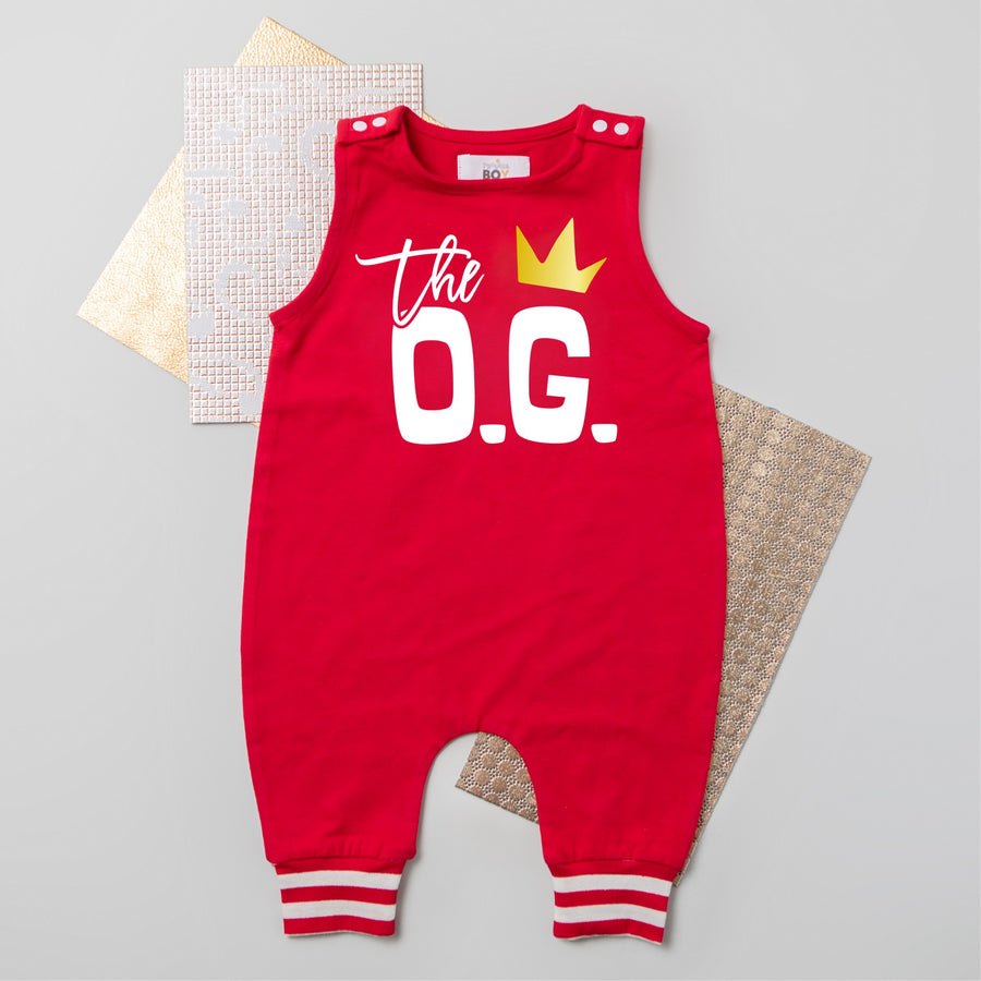The OG Hip Hop Themed Striped Cuff Personalized 1st Birthday Romper