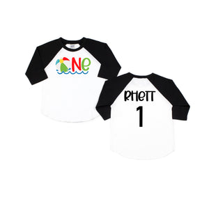 One Beach Ball Personalized Raglan