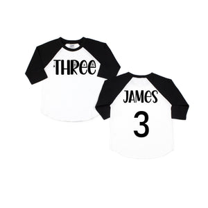 Three Spiderweb 3rd Birthday Raglan
