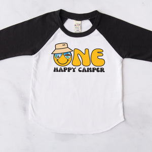 One Happy Camper Personalized 1st Birthday Raglan