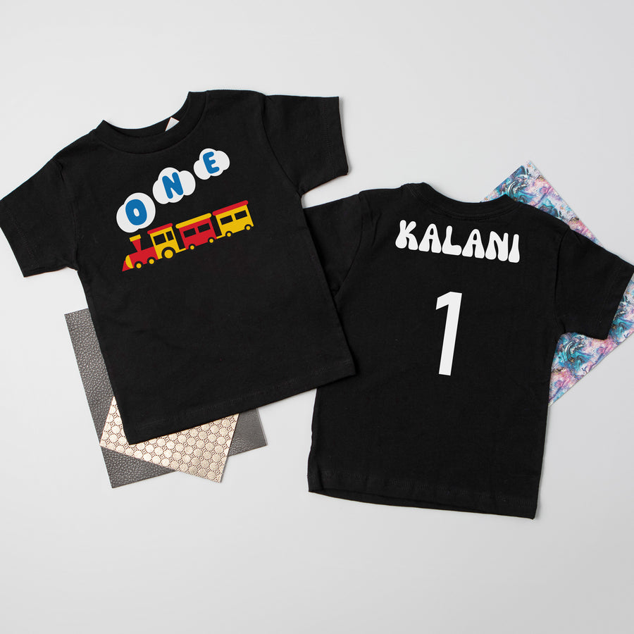 One Train Personalized 1st Birthday T-shirt or Bodysuit