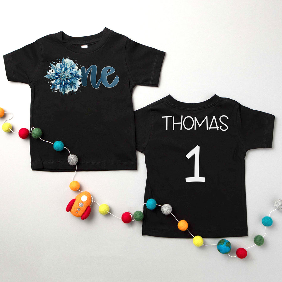 "One Snowflake" Personalized First Birthday Outfit T-shirt/Bodysuit