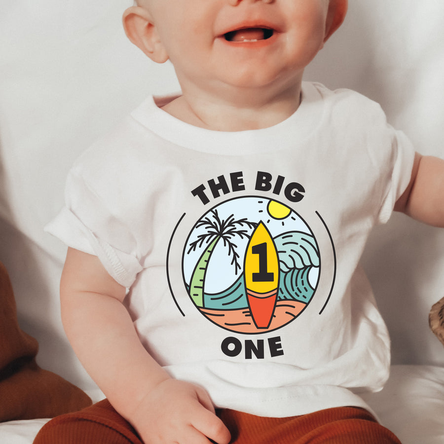 "The Big One" Surf-themed Personalized 1st Birthday T-shirt/Bodysuit