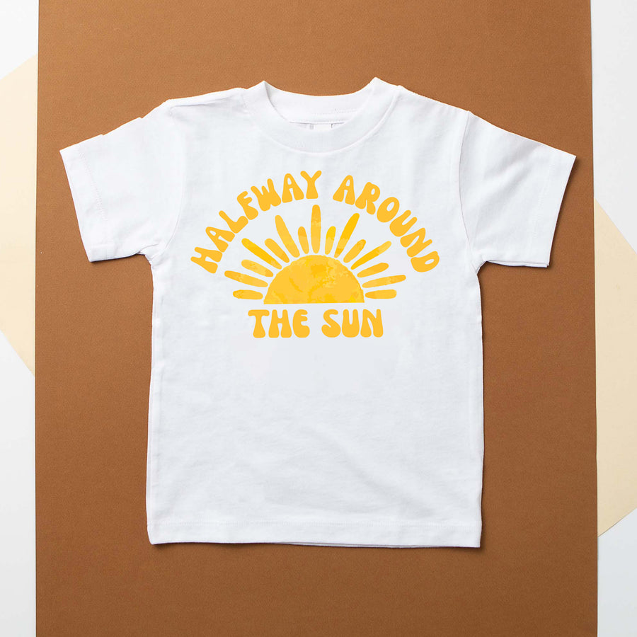 "Halfway Around the Sun" Personalized 1/2 Birthday Outfit T-shirt/Bodysuit