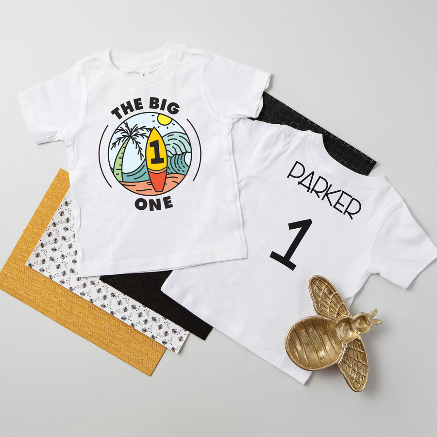 "The Big One" Surf-themed Personalized 1st Birthday T-shirt/Bodysuit