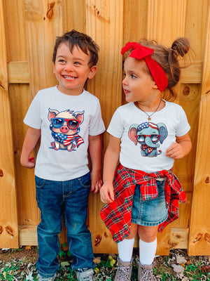 Patriotic Animals, 4th of July Kids T-shirts