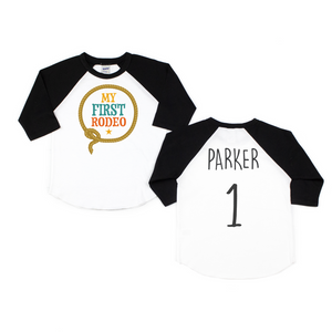"My First Rodeo" Personalized 1st Birthday Raglan