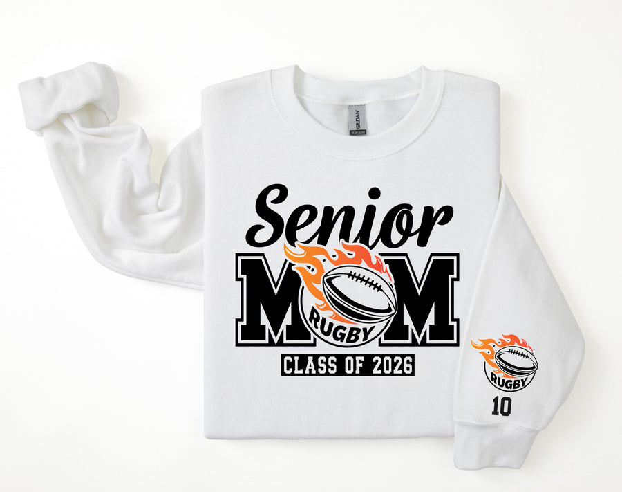 Senior Mom Personalized Rugby Sweatshirt