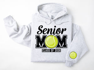 Senior Mom Personalized Class of 2026 Tennis Hoodie Sweatshirt