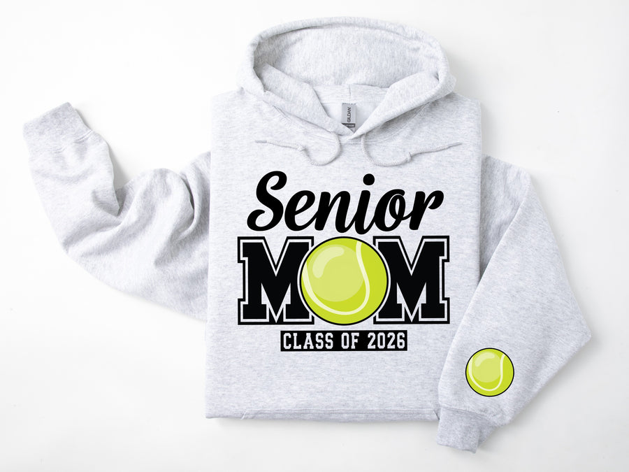 Senior Mom Personalized Class of 2026 Tennis Hoodie Sweatshirt