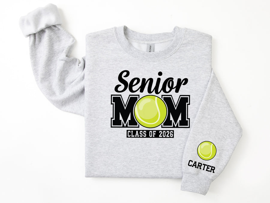 Senior Mom 2026 Personalized Tennis Sweatshirt