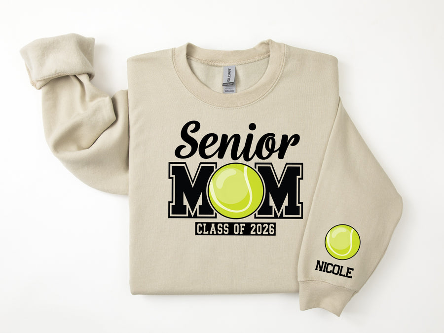 Senior Mom 2026 Personalized Tennis Sweatshirt