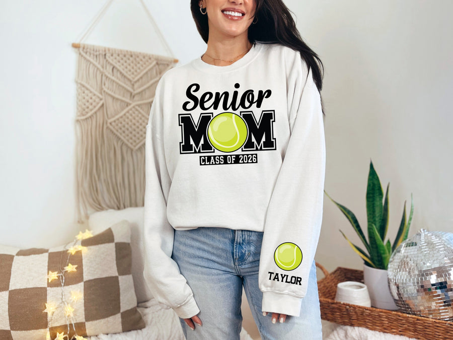 Senior Mom 2026 Personalized Tennis Sweatshirt