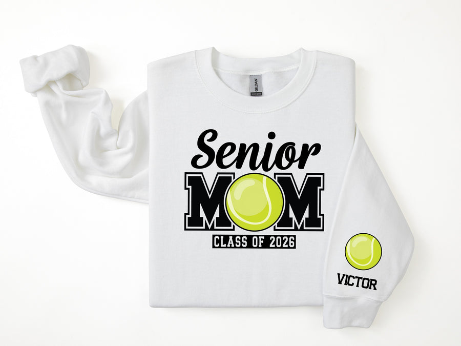 Senior Mom 2026 Personalized Tennis Sweatshirt