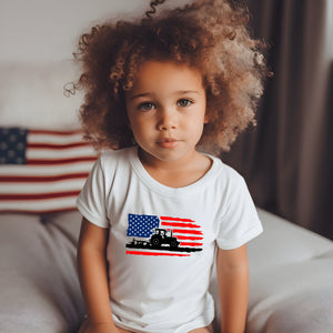 Tractor Flag, 4th of July Kids T-shirts