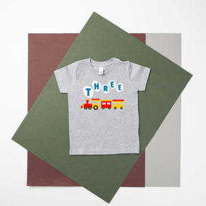 Three Train Personalized 3rd Birthday T-shirt