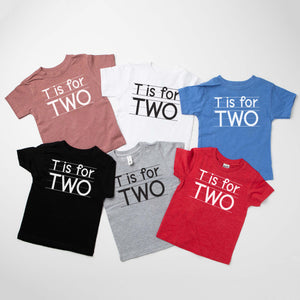 "T is for Two" 2nd Birthday Personalized T-shirt