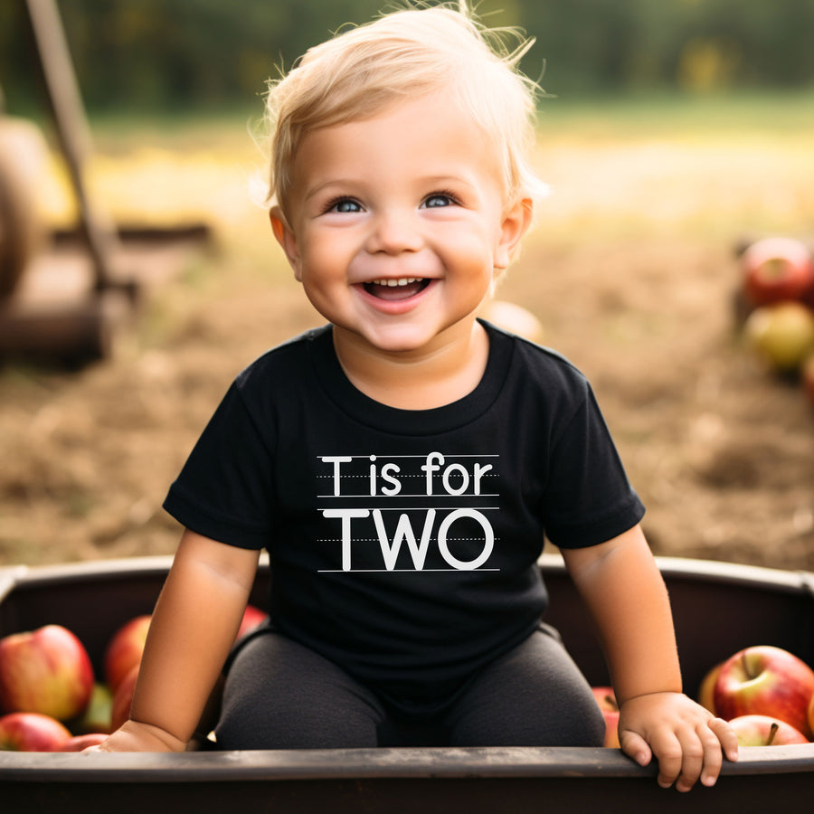 "T is for Two" 2nd Birthday Personalized T-shirt