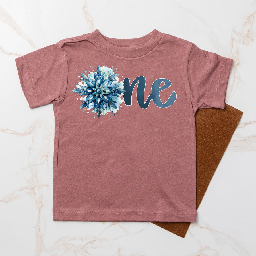 "One Snowflake" Personalized First Birthday Outfit T-shirt/Bodysuit