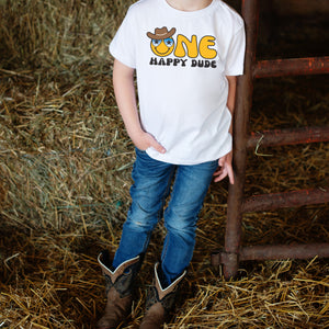 One Happy Dude Cowboy-themed Personalized 1st Birthday Outfit T-shirt/Bodysuit