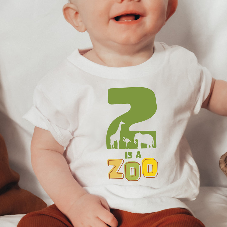 "2 is a Zoo" 2nd Birthday Personalized T-shirt
