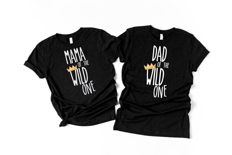 Black "Mom of the Wild One" Custom 1st Birthday Family Shirt, XL -VIP