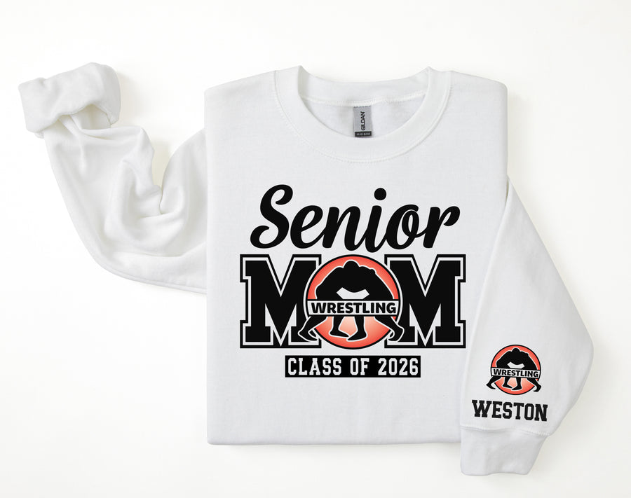 Senior Mom Personalized Wrestling Sweatshirt