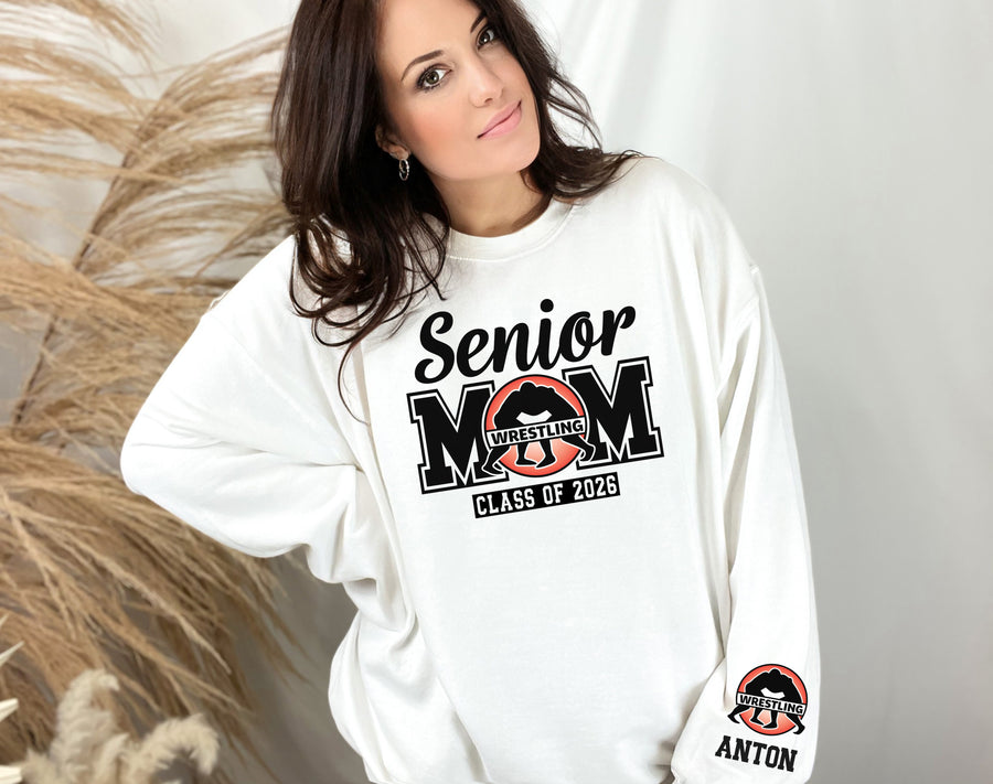 Senior Mom Personalized Wrestling Sweatshirt