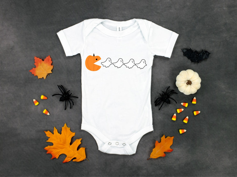 Pumpkin Video Game Halloween-Themed T-shirt/Bodysuit