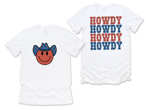 Western Themed 4th of July Howdy T-Shirt With Front & Back