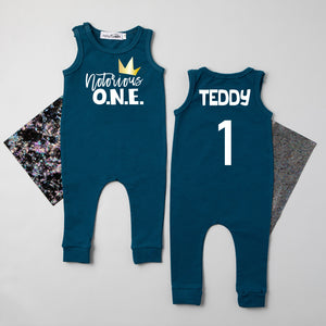 Notorious One Sleeveless Personalized First Birthday Romper