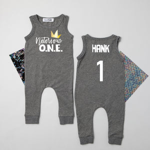 Notorious One Sleeveless Personalized First Birthday Romper