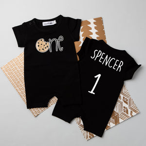 Shorts "One" Cookie Themed Slim Fit 1st Birthday Romper