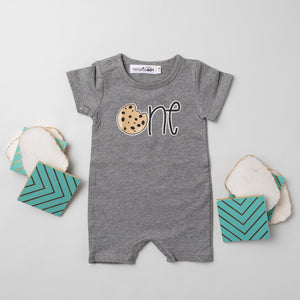 Shorts "One" Cookie Themed Slim Fit 1st Birthday Romper