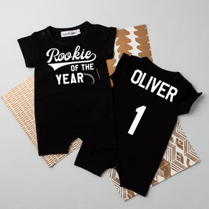 Shorts "Rookie of the Year" Baseball Slim Fit 1st Birthday Romper