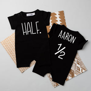 Shorts "Half." Slim Fit 1/2 Birthday Romper