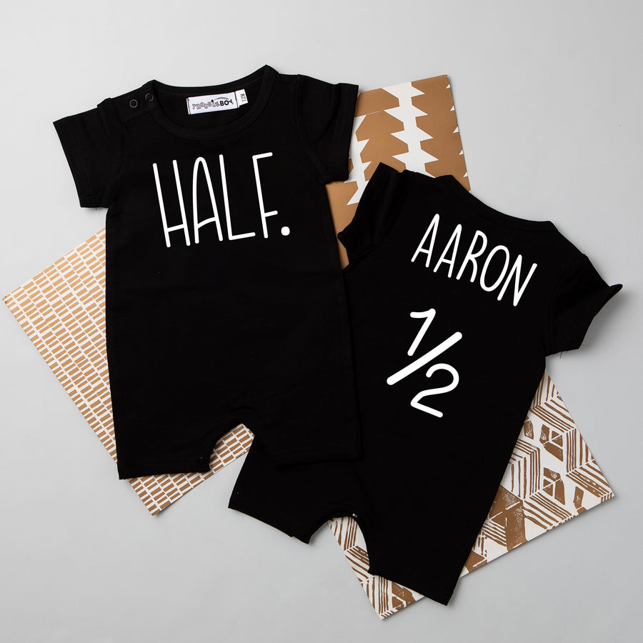 Shorts "Half." Slim Fit 1/2 Birthday Romper