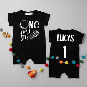 Shorts "One Small Step" Slim Fit 1st Birthday Romper