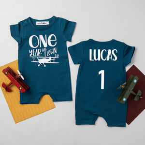 Shorts "One Year Has Flown By" Slim Fit 1st Birthday Romper