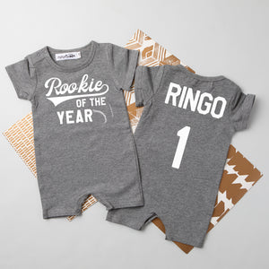 Shorts "Rookie of the Year" Baseball Slim Fit 1st Birthday Romper