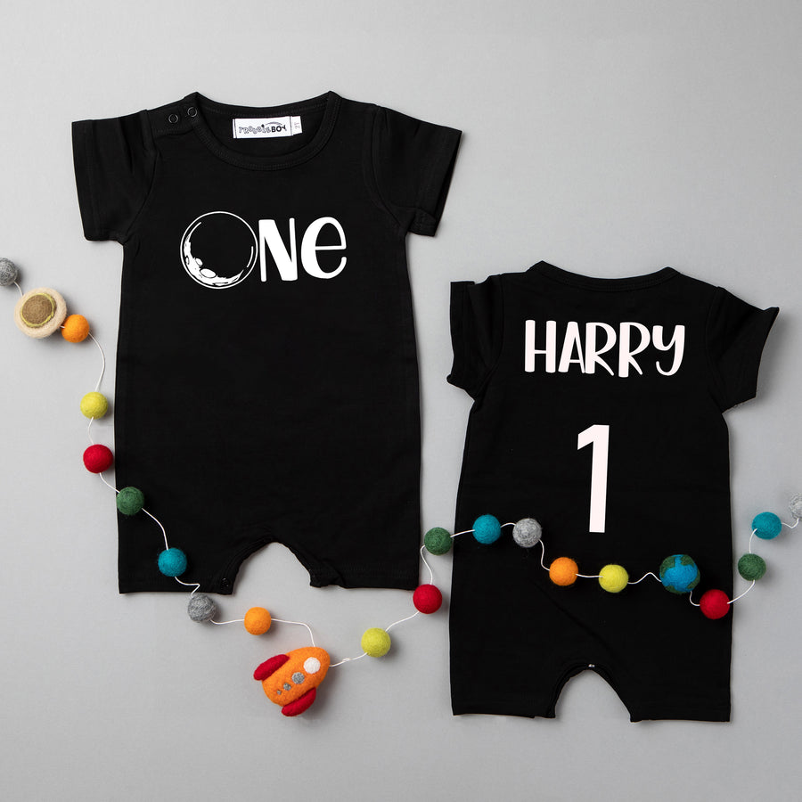 Shorts "One" Moon Slim Fit 1st Birthday Romper