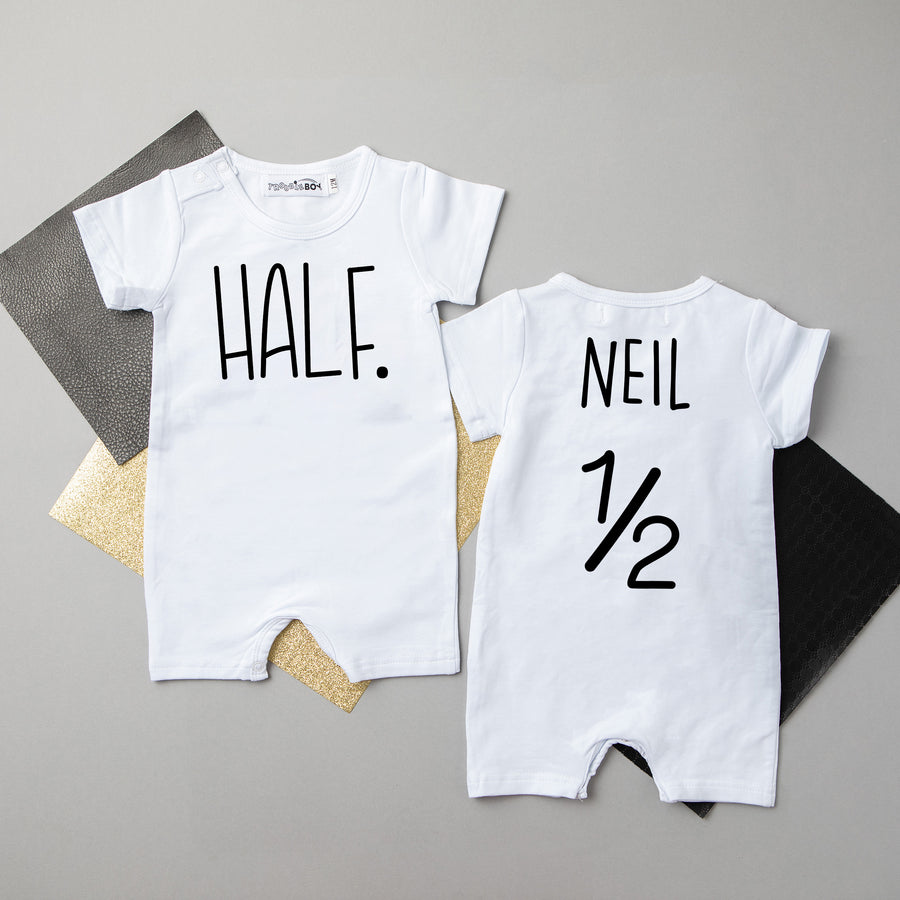 Shorts "Half." Slim Fit 1/2 Birthday Romper