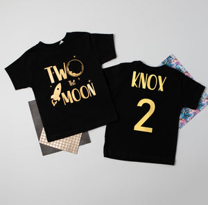 "Two the Moon" Second Birthday Personalized T-Shirt