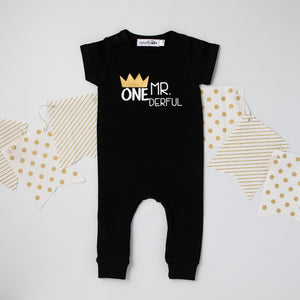 "Mr. Onederful" Slim Fit First Birthday Romper